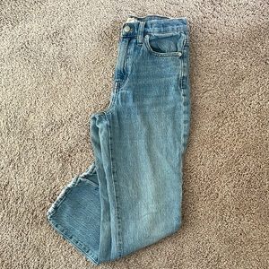 Madewell Distressed High Rise Slim Crop Boyjean